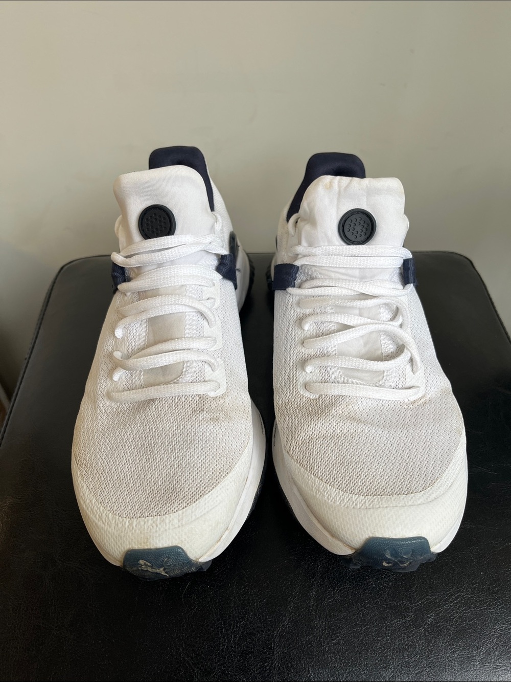 Puma White Sneakers with Navy Accents